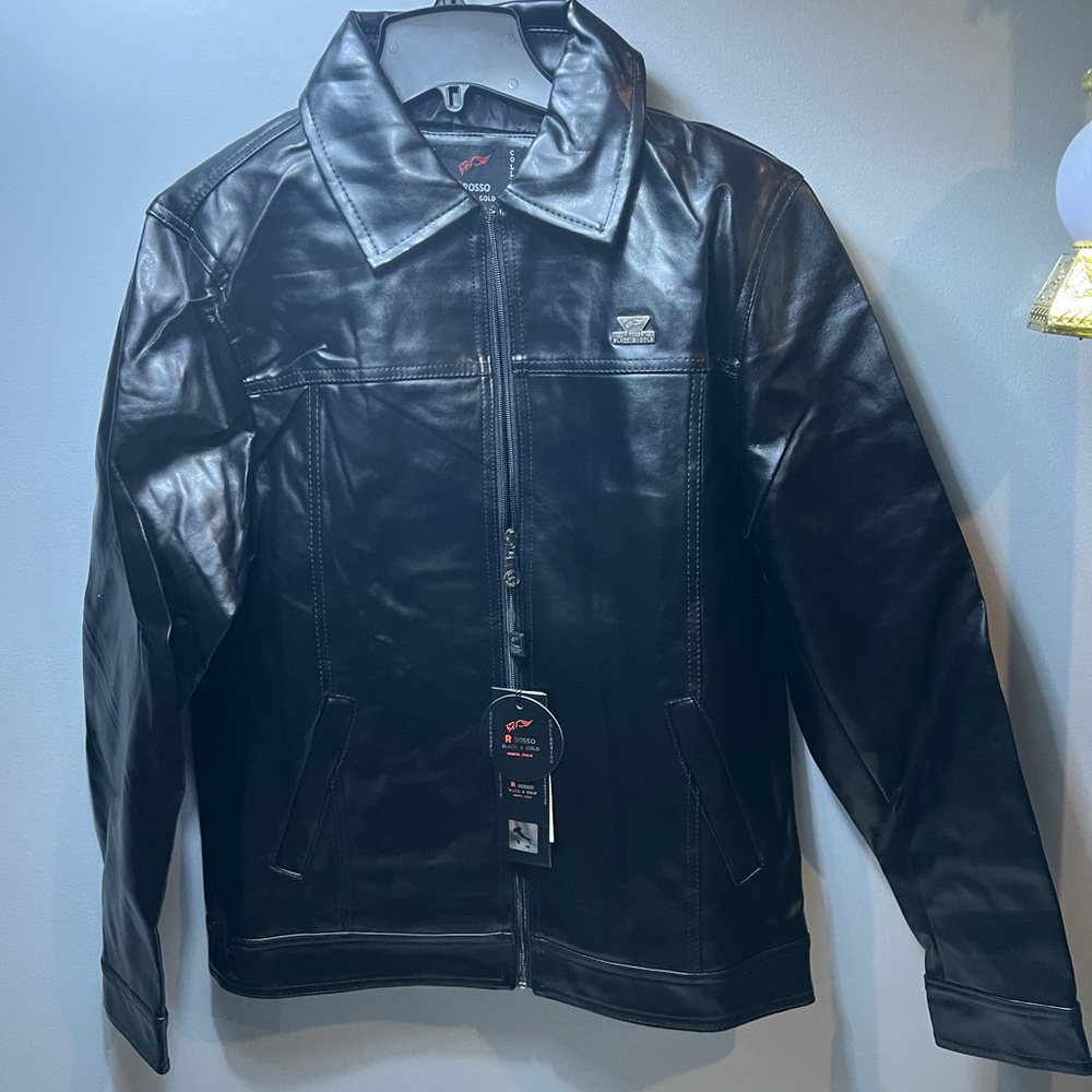 Faux Black Leather Jacket for Menmade in Italy 🇮🇹